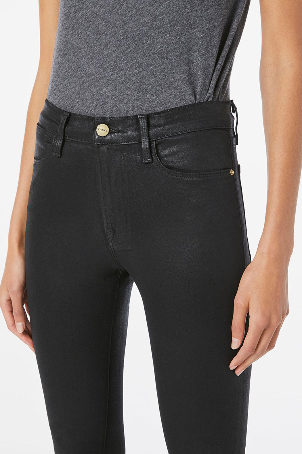 Le High Skinny Coated Noir - Image 2