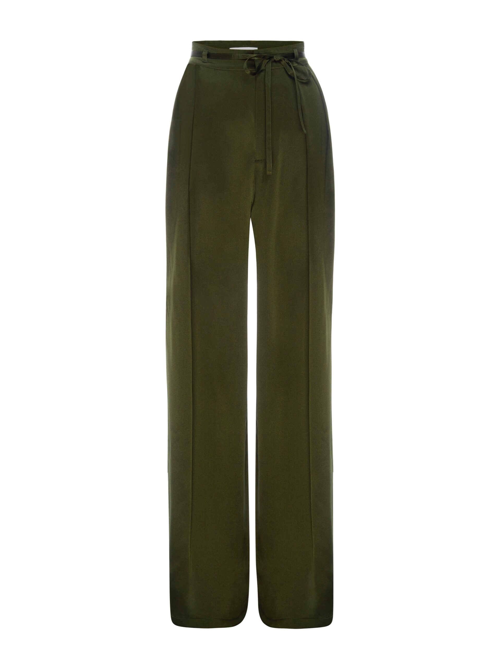 Frame - Long Silk Trouser in Rich Military Green - Image 8